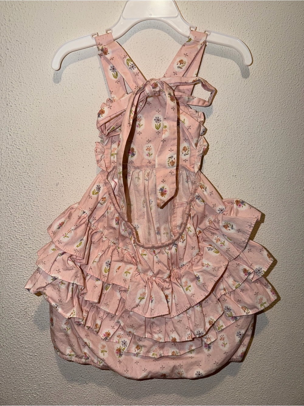 Princess Polly Pink Floral romper with Gingham Bib Accent - Picture 2 of 3